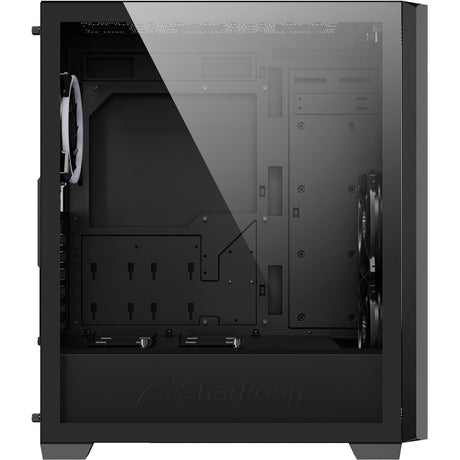 Sharkoon vs9 rgb black midi tower behuizing (zwart | 2x usb-a | 1x usb-c | rgb | tempered glass)