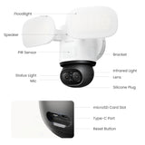 Reolink f850w trackflex floodlight wifi beveiligingscamera (wit, 4k, wifi)