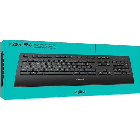 Logitech k280e toetsenbord (zwart, eu lay-out (qwerty), rubberdome)
