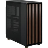 Fractal design north midi tower behuizing (zwart houtkleur | 2x usb-a | 1x usb-c)