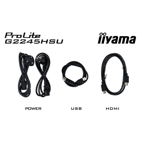 Iiyama g-master black hawk g2245hsu-b2 22 gaming monitor (zwart, hdmi, displayport, 2x usb-a, usb-b)