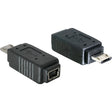 Delock adapter usb 2.0, micro-b > mini-b (zwart, 65063)