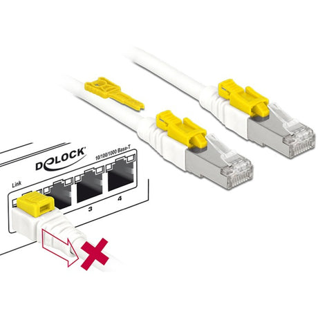 Delock netwerkkabel rj-45 secure met cat.6a (wit, 85335, 5 meter)