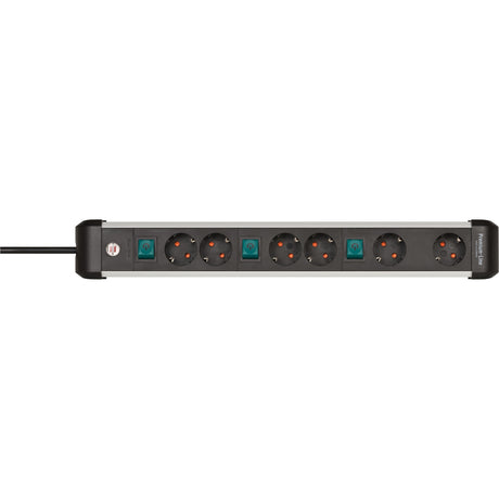 Brennenstuhl premium-alu-line stekkerdoos 6-voudig schakel stekkerdoos (6x stekker, 3x 2-voudig schakelbaar)