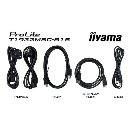 Iiyama prolite t1932msc-b2s 19 touchscreen monitor (zwart, vga, hdmi, displayport, audio, touchscreen)