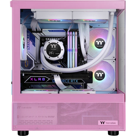 Thermaltake view 170 tg argb mini tower behuizing (roze | 2x usb-a | rgb | tempered glass)