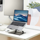 Act connectivity laptopstandaard, aluminium, inklapbaar, traploos in hoogte verstelbaar (zwart)