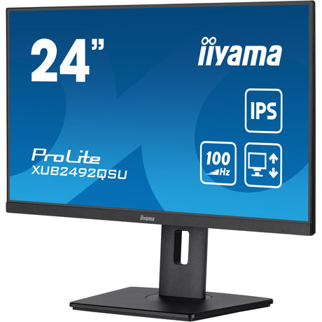Iiyama prolite xub2492qsu-b1 23.8 monitor (zwart (mat), 1x displayport, 1x hdmi, 1x usb-c, 3x usb-a)