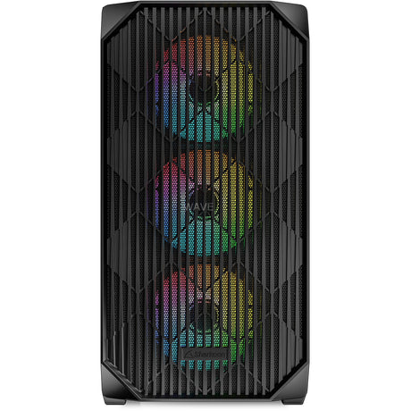 Sharkoon mk3 rgb mini tower behuizing (zwart | 2x usb-a | 1x usb-c | rgb | tempered glass)