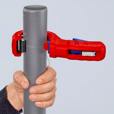Knipex dpt50 buizensnijder voor dikwandige kunststof buizen ook kerngeschuimd snijden - capaciteit 32 - 50 mm - 202 mm - 90 23 02 bk