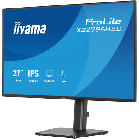 Iiyama prolite xb2796hsc-b1 27 monitor (zwart (mat), 1x hdmi, 2x usb-c, 1x usb-a, 144 hz)