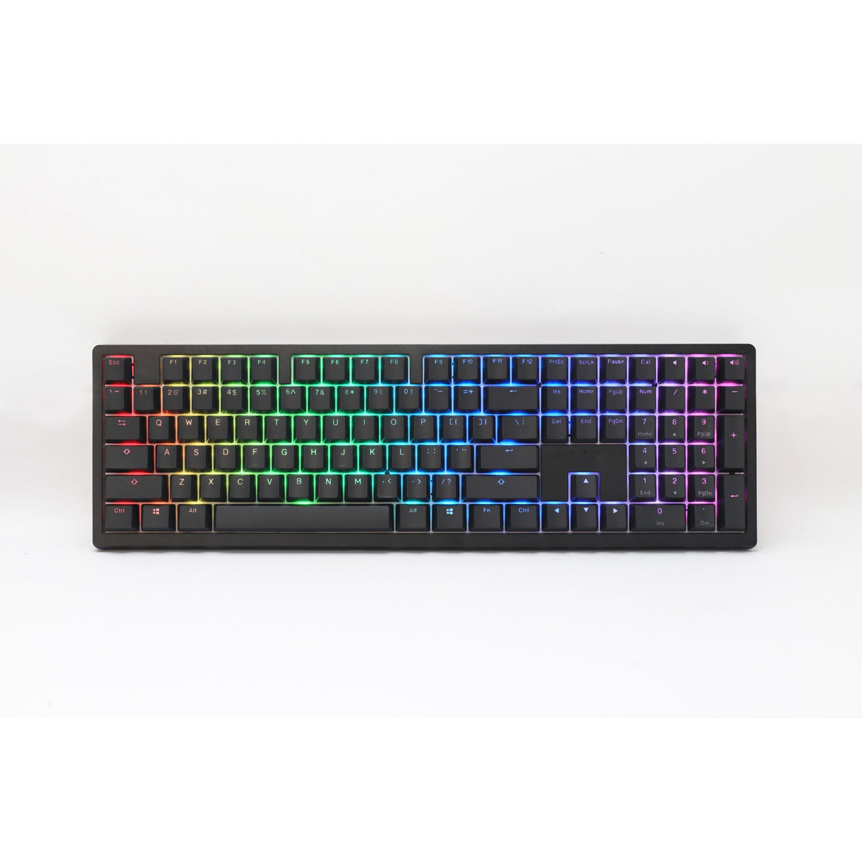 Ducky zero 6108 classic black rgb mechanisch gaming toetsenbord (zwart, us lay-out (qwerty), cherry mx2a blue, 100%, rgb leds, double-shot pbt, hot swap, 2.4ghz | bluetooth | usb-c)