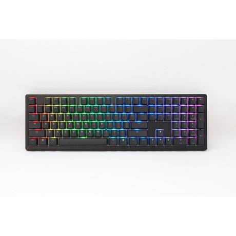 Ducky zero 6108 classic black rgb mechanisch gaming toetsenbord (zwart, us lay-out (qwerty), cherry mx2a blue, 100%, rgb leds, double-shot pbt, hot swap, 2.4ghz | bluetooth | usb-c)
