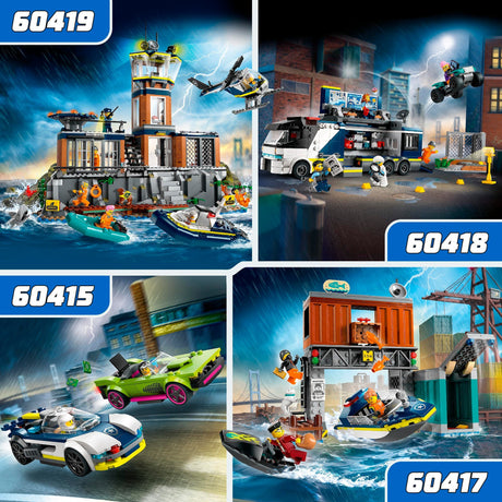 Lego city 60415 politiewagen en snelle autoachtervolging