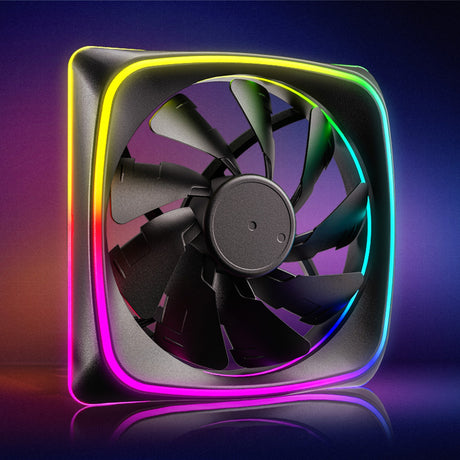Sharkoon shark lights rgb pwm case fan (zwart, 120 x 120 x 25 mm)