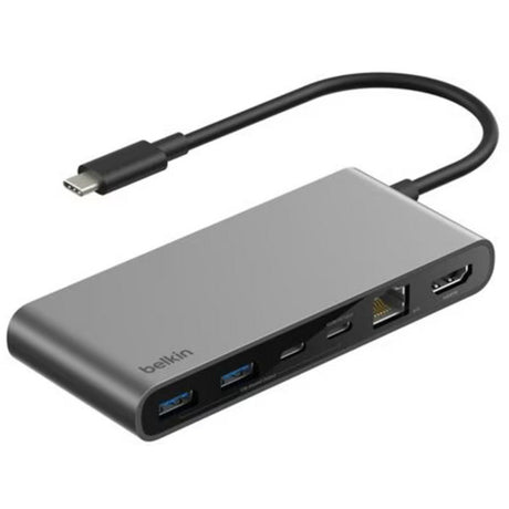 Belkin 8-poorts usb-c-hub met 2,5 gb ethernet-poort usb-hub (grijs)