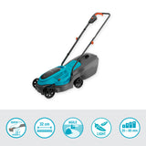 Gardena grasmaaier easymax 32 18v (turquoise grijs, accu en lader niet inbegrepen)