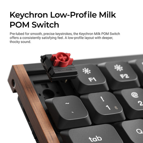 Keychron k3 ultra 8k wireless custom mechanical keyboard (zwart, us lay-out (qwerty), milk pom banana, 75%, rgb leds, lsa double-shot pbt, usb-c | 2.4 ghz | bluetooth 5.2)