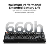 Keychron v1 ultra 8k wireless custom mechanical keyboard (zwart, us lay-out (qwerty), silk pom brown, 75%, rgb, hot swap, 2.4 ghz | bluetooth 5.3 | usb-c)