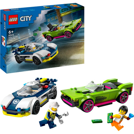 Lego city 60415 politiewagen en snelle autoachtervolging