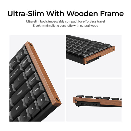 Keychron k3 ultra 8k wireless custom mechanical keyboard (zwart, us lay-out (qwerty), milk pom brown, 75%, rgb leds, lsa double-shot pbt, usb-c | 2.4 ghz | bluetooth 5.2)