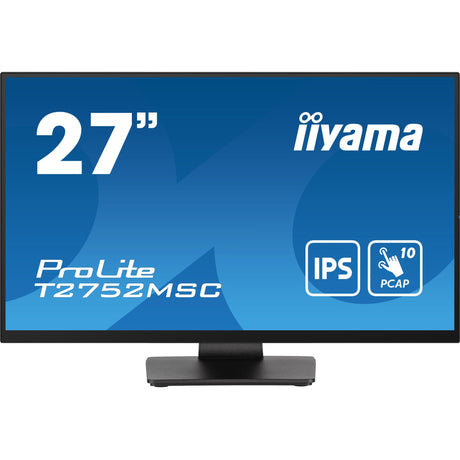 Iiyama prolite t2752msc-b1 27 touchscreen monitor (zwart, 1x displayport, 1x hdmi, 2x usb-a)