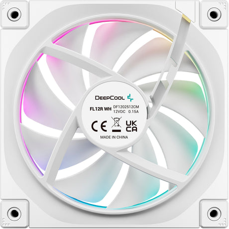 Deepcool fl12r rgb case fan (wit, 120 x 120 x 25 mm, pwm)