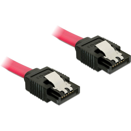 Delock sata kabel (rood, 0,3 meter, 6 gb s, connector met klem)