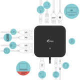 I-tec usb-c hdmi dp docking station with power delivery 65w + universal charger 77 w (zwart)