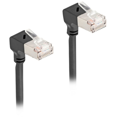 Delock rj45 network cable cat.6a s ftp slim 90° downwards downwards angled 5 m kabel (zwart)