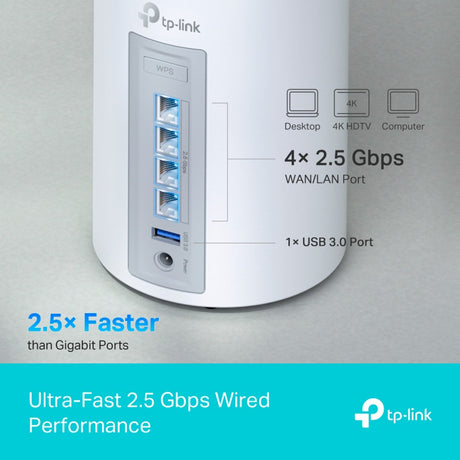 Tp-link deco be65 wifi 7 mesh tri-band 2-pack mesh router (wit, 2 stuks)