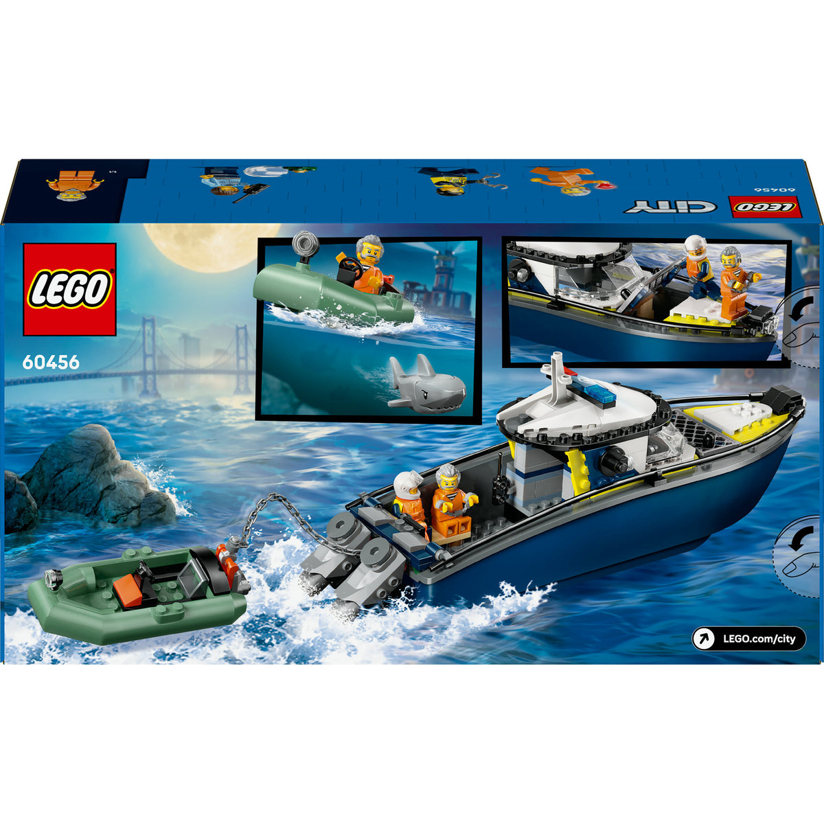 Lego ® city achtervolging met politieboot, drijft echt - 60456