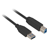 Sharkoon usb-a 3.0 > usb-b kabel (zwart, 5 meter)