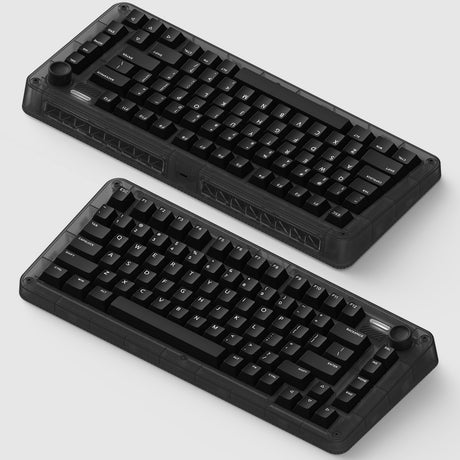 Iqunix zx75 dark side wireless mechanical keyboard (zwart, us lay-out (qwerty), cherry mx brown, 75%, rgb leds, hot-swappable, double-shot pbt, 2.4ghz | bluetooth 5.1 | usb-c)