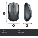 Logitech wireless mouse m235 (zwart grijs, nano-ontvanger)
