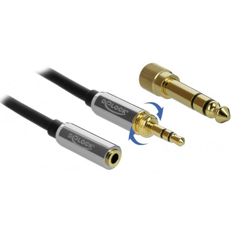 Delock stereo jack 3,5 mm 3-pin male > female verlengkabel (zwart, 1 meter)