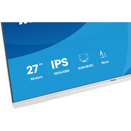 Iiyama prolite xb2797hsu-w1 27 monitor (wit (mat), 120 hz, hdmi, displayport, usb, audio)