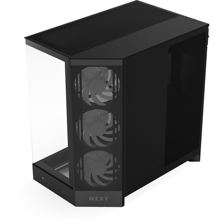 Nzxt h9 flow rgb midi tower behuizing (zwart (mat) | 2x usb-a | 1x usb-c | rgb | tempered glass)