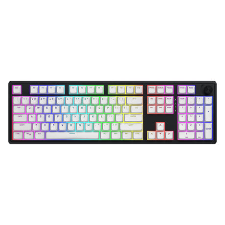 Hator skyfall wireless rgb mechanisch gaming toetsenbord (zwart, us lay-out (qwerty), hator aurum lemon, 100%, rgb, double shot abs, hot-swap, 2.4ghz bluetooth usb-c)