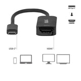 Club 3d cac-2505 usb-c naar hdmi 2.1 adapter 8k60hz (zwart)