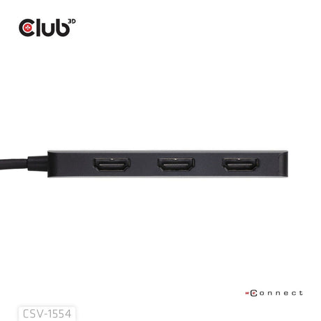 Club 3d usb-c naar 3x hdmi hub (zwart)