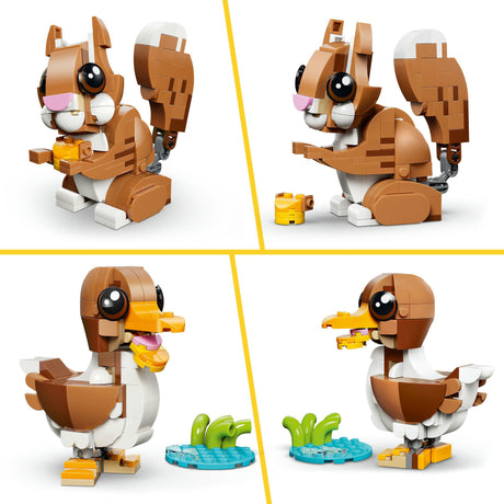 Lego ® creator 3in1 schattige dieren: speelse puppy - dierenset - bouw om tot eekhoorn of eend - 31382