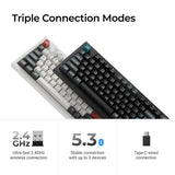 Keychron q5 ultra-m3 8k wireless custom mechanical keyboard (zwart, us lay-out (qwerty), silk pom red, 96%, rgb, hot swap, 8k, 2.4 ghz | bluetooth 5.2 | usb-c)