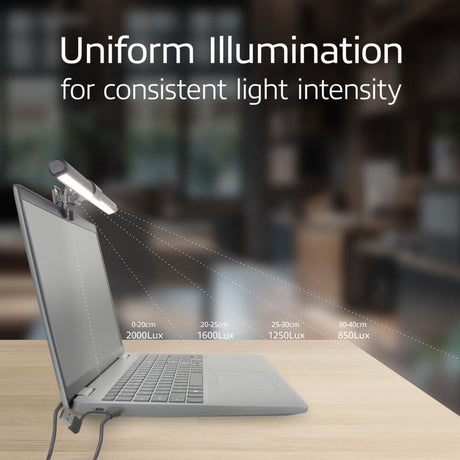 Act connectivity dimbare clip-on laptop led-lichtbalk led bar (zwart, usb-voeding, 3000k-6500k)