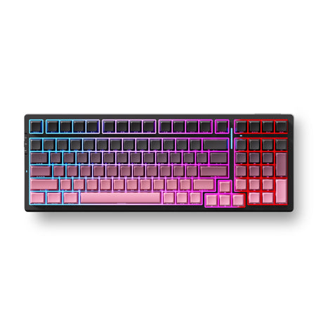 Mchose g98 pro black pink cabbage tofu v2 wireless tri-mode custom mechanical rgb gaming toetsenbord (zwart, us lay-out (qwerty), ktt cabbage tofu v2, rgb, hot swap, side engraved pbt, draadloos | bluetooth | usb-c)