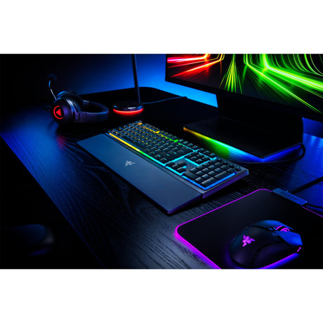 Razer ornata v3 low profile rgb mechanisch gaming toetsenbord (zwart, us lay-out (qwerty), hybrid-mecha-membrane, 100%, rgb leds, abs)