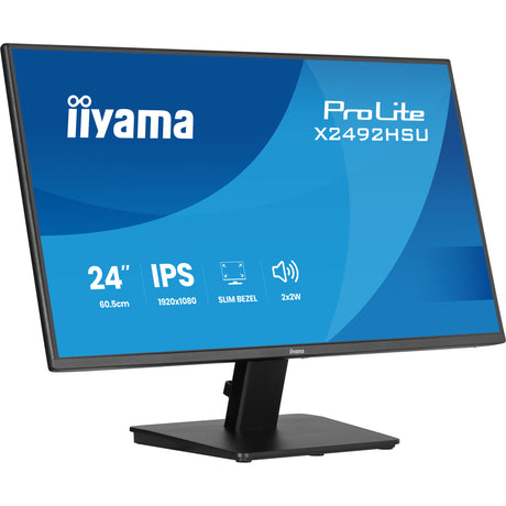 Iiyama prolite x2492hsu-b1 24 monitor (zwart (mat), 1x displayport, 1x hdmi, 2x usb-a, 120 hz)