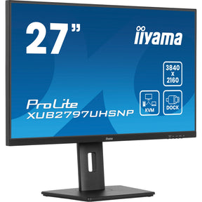 Iiyama prolite xub2797uhsnp-b1 27 4k ultra hd monitor (zwart, 1x displayport, 1x hdmi, 2x usb-c, 3x usb-a, 1x rj-45)