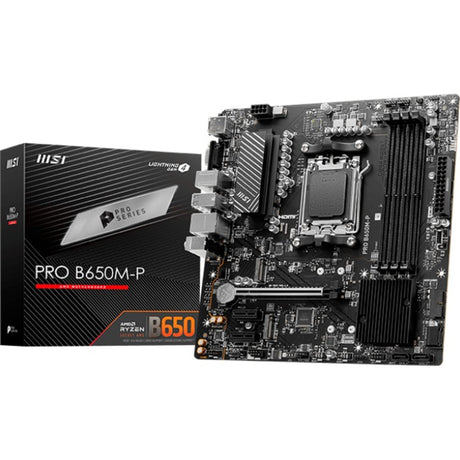 Msi pro b650m-p socket am5 moederbord (zwart, raid, 2.5 gb-lan, sound, µatx)