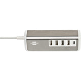 Brennenstuhl estilo meervoudige usb-lader (wit roestvrij staal)